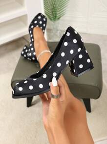 Escarpins rétro "Babies", nouveautés printemps pour femmes petites tailles, chaussures à talons hauts de style coréen grande taille unicolore à bout carré et talon épais
