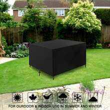 Heavy Duty Outdoor Waterproof Garden Patio Furniture Cover For Rattan Table Cube Outdoor - 黑色 - 查看 8
