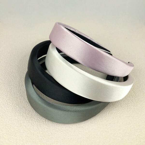Pure Color Satin Hairband For Women - High Crown Design With A Luxurious Satin Surface - Outdoor Face-Washing Sponge Hairband For Holding Back Hair