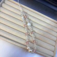 Pink Phone Lanyard, Crystal Shell Phone Wrist Strap, Camera & Phone Decor Lanyard