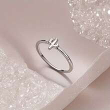 1 pièce Bague en argent avec nœud étoilé minimaliste à la mode, convient pour le port quotidien, les fêtes et les mariages