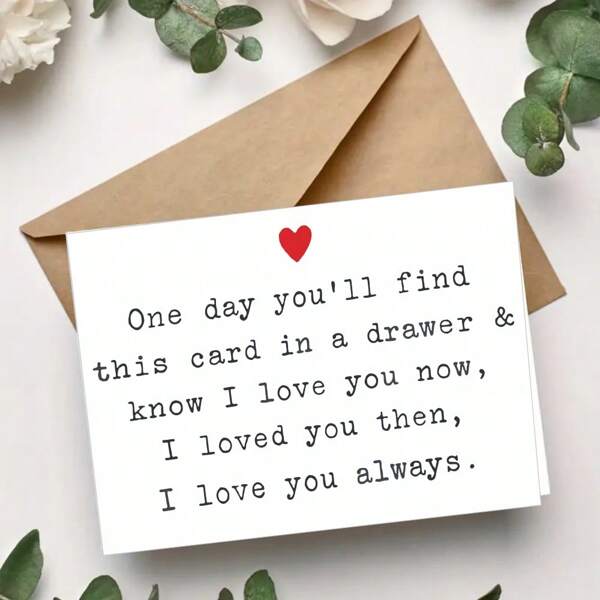 1 pieza Tarjeta de felicitación que expresa amor con sobre, adecuado para tarjeta de felicitación de cumpleaños, vacaciones para parejas, padres, miembros de la familia, regalos pequeños perfectos (sobre aleatorio dorado/rojo)