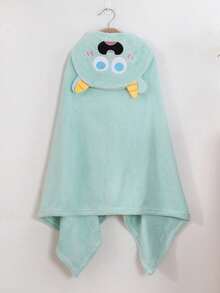 1 件毛绒珊瑚绒卡通刺绣图案斗篷连帽毛巾，适合儿童，超柔软吸水浴巾，冲浪斗篷儿童换尿布巾速干泳池游泳沙滩巾带帽，适合男孩和女孩的温暖礼物