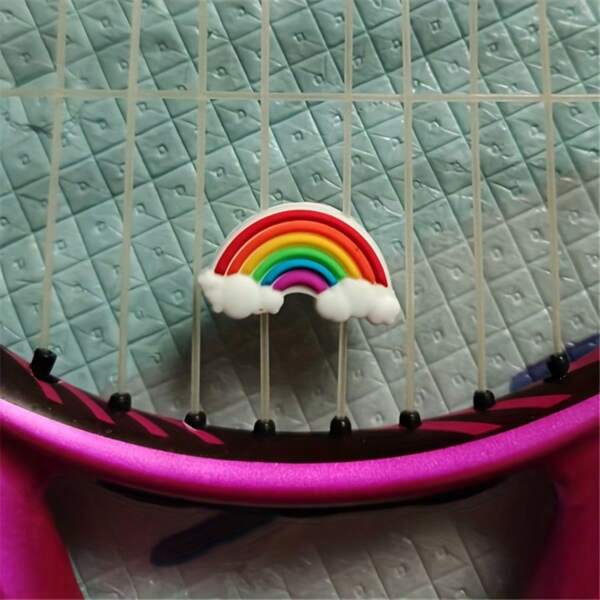 1pc Tennis Racket Silicone Shock Absorber, Rainbow Shape Shock Absorber For Tennis Racket