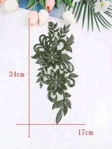 Colorful Options Mesh Embroidery Rhinestone Crystal Beaded 3D Flower Applique DIY Garment Accessories, For Wedding Dress Decorations - Multicolor - View 14