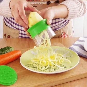Vegetable And Fruit Manual Spiral Cutter, Adjustable Spiral Cutter, Salad Tool, Rotary Slicer, Kitchen Utensils
