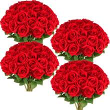 1/2/5/10PCS Artificial Rose Bouquet, Plastic Floral Silk Cloth Bouquet, Birthday Party Decoration, Wedding Flower Basket, Bride Holding Flowers, Home Decoration, Dining Room, Bedroom, Windowsill, Vase Decoration, Valentine's Day Gift, New Year Outdoor Garden, Start Of School Season