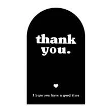 50pcs Thank You Stickers For Rectangular Gift Wrapping Airplane Box Sealing Stickers Black White Pink Gift Packaging Stickers