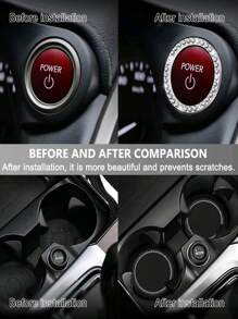 Car Interior 2-Piece Set Of Car Ignition Ring Decorative Ring Inlaid With Diamond Water Coaster Cross-Border Car Interior Supplies 4PCS