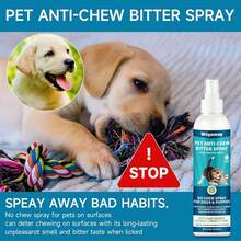No Chew Spray For Dogs 200ML, Bitter Apple Spray For Dogs Stop Chewing Licking Of Furniture, Shoes, Bandages, Dog Training & Behavior Aids Spray, Indoor & Outdoor Use, No Alcohol & Trace - 預設 - 查看 2