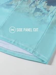 Men's High Performance Fishing Shirt Colorful Abstract Breathable Fabric With Built-In Gaiter And Hood Boyfriend Style Design Fishing Wear - Mint Blue - View 5