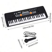 BIGFUN Órgano electrónico USB de 37 teclas/49 teclas, piano digital, teclado de música electrónico con micrófono, color negro - Multicolor - Ver 5