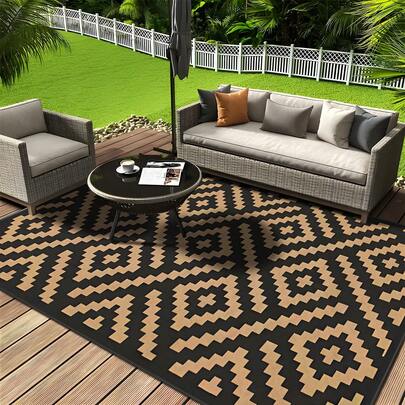 1 buc. Covor de exterior luxos, modern, minimalist, cu model geometric, covor dreptunghiular moale, din pluș, potrivit pentru terasă, grădină, picnic, camping, sufragerie, dormitor, cameră de jocuri, intrare, covor de dimensiuni mari, lavabil la mașină, decor pentru curte