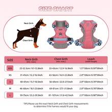Reinforced Harness With Leash For Small, Medium, And Large Dogs - Coral Pink - View 4