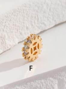 1pc Copper Gold-Plated Color-Preserving Purple Rhinestone Inlaid Spacer Bead Barrel Bead Crystal Pearl Bracelet DIY Accessory Loose Parts - Yellow Gold - View 8