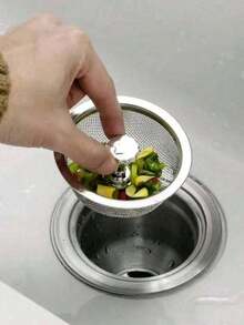 1 pieza Filtro de fregadero de acero inoxidable con tapón - Filtro de agua de cocina actualizado, fácil de instalar, filtra eficazmente partículas de alimentos y residuos, duradero, adecuado para cocinas modernas, accesorio de fregadero de cocina