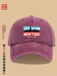 1 Stück "NEW YORK" Mütze mit witzigem Muster und NYC Skyline Grafik, modisches Design Hip-Hop, schwarze LKW Fahrer Mütze, atmungsaktiv & bequem, unisex Retro weiche Crown verstellbar Kappe, geeignet für alle Jahreszeiten, ideal als Geschenk für Stadtpatrioten, Outdoor Radfahren, Sport, Wandern, Angeln, Urlaub