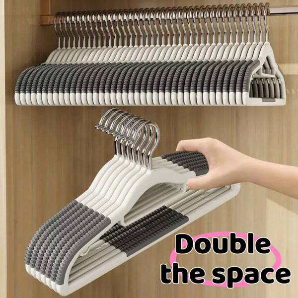 10pcs/1pc Premium Space-Saving Clothes Hangers With Shoulder Protection - Durable Thick Design, Effective Drying And Organizing For Home And Office, Slim Non-Slip Multi-Purpose Wet And Dry Hangers