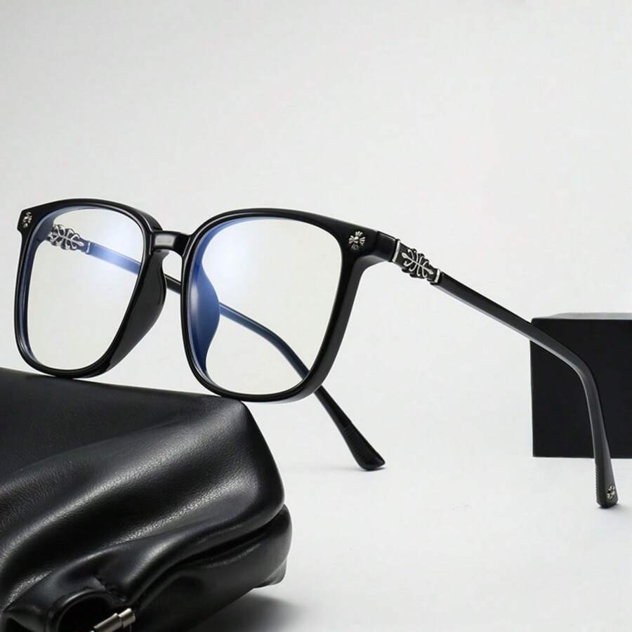 1pc Women's Clear Square Glasses, Polycarbonate (PC) Material, Suitable For Daily Accessories, Outdoor Photography, All Seasons, Can Be Used With Myopia Glasses, Solid Color Casual