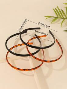 2个塑料齿防滑发箍，复古黑色玳瑁纹发爪，女士发饰，发带，发箍，头饰，女士头饰