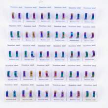 12 Pairs/Lot Fashion Simple Width Of 4/6mm Smooth Geometric Stainless Steel Earrings Men's Women's Daily Exquisite Jewelry