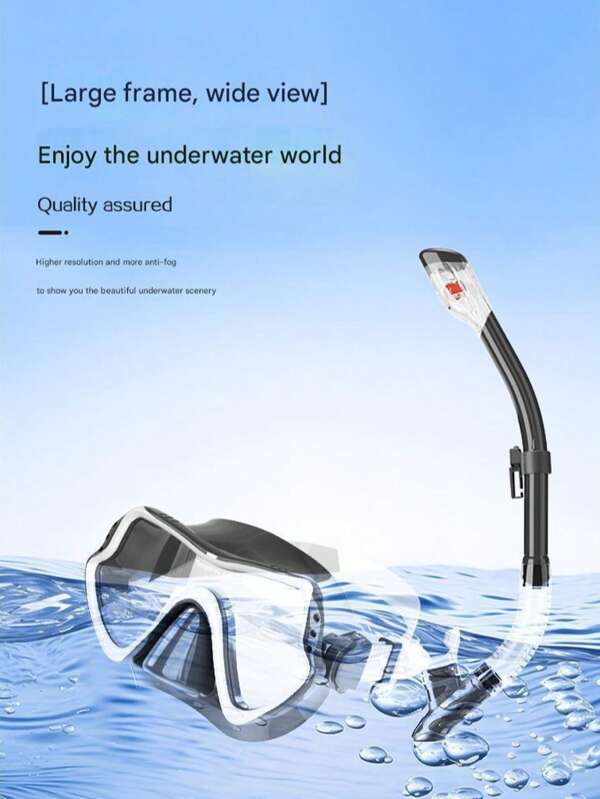New Diving Goggles Snorkeling Mask Set, Silicone Large Frame Swim Mask + Snorkel For Men And Women