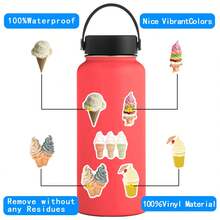 54PCS Ice Cream Cone Stickers Vinyl Aesthetics Stickers Scrapbooking, Diary, Bumper, Skateboard, Water Bottle, Cartoon, Hard Hat, Car Stickers And Decals - Multicolor - View 7