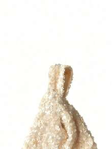 Bling Sequin Wristlet Bag For Women, Versatile Fashion Retro Style Handbag - Beige - View 3