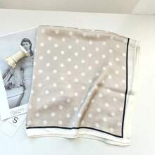 1 pièce Foulard en faux soie de luxe à la mode avec imprimé à pois pour femmes