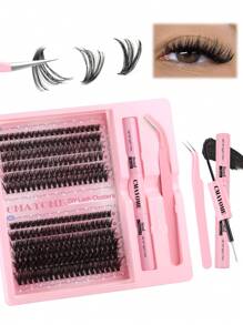 240 szt. pojedynczych rzęs typu D Curl z klejem i uszczelnieniem, miękkie i naturalnie wyglądające, puszyste sztuczne rzęsy do codziennego noszenia, gęste, powiększające oczy, zestaw do przedłużania rzęs, 40D + 50D + 60D / 60D + 80D + 100D, tacka na rzęsy w różnych stylach do makijażu, na imprezy, wesele, podróże, zestaw do kępek rzęs o mieszanej długości 10-16 mm, rzęsy, sztuczne rzęsy