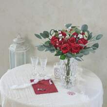 1/2/5/10PCS Artificial Rose Bouquet, Plastic Floral Silk Cloth Bouquet, Birthday Party Decoration, Wedding Flower Basket, Bride Holding Flowers, Home Decoration, Dining Room, Bedroom, Windowsill, Vase Decoration, Valentine's Day Gift, New Year Outdoor Garden, Start Of School Season