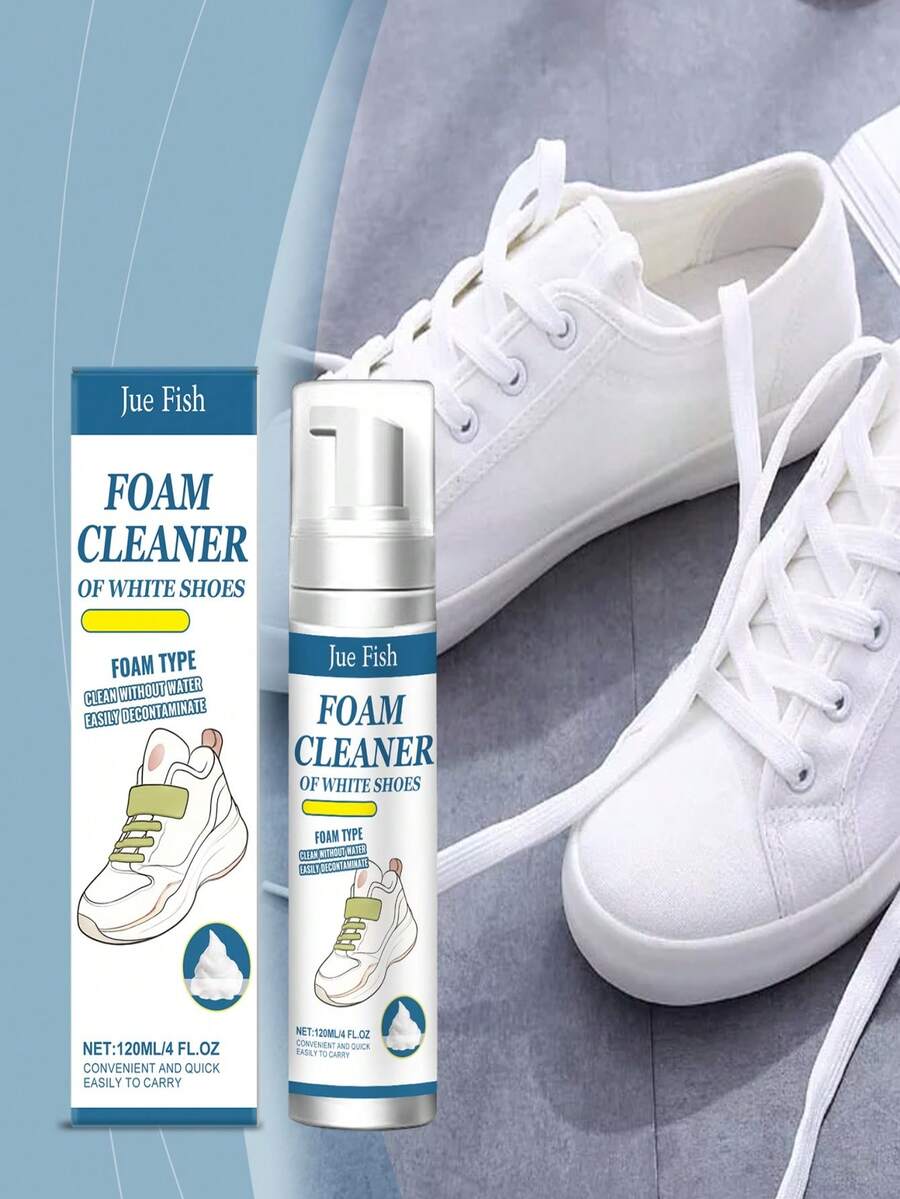 120ml White Sneaker Cleaning Solution - Removes Stains, Prevents Yellowing, Portable Daily Cleaner