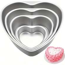 1pc/3pcs/4pcs Heart-Shaped Cake Mold, Aluminum Alloy Heart Cake Mold, Baking Mold, Cake & Dessert Baking Mold With Removable Bottom, Cake Mold, Kitchenware, Baking Mold - Multicolor - View 8