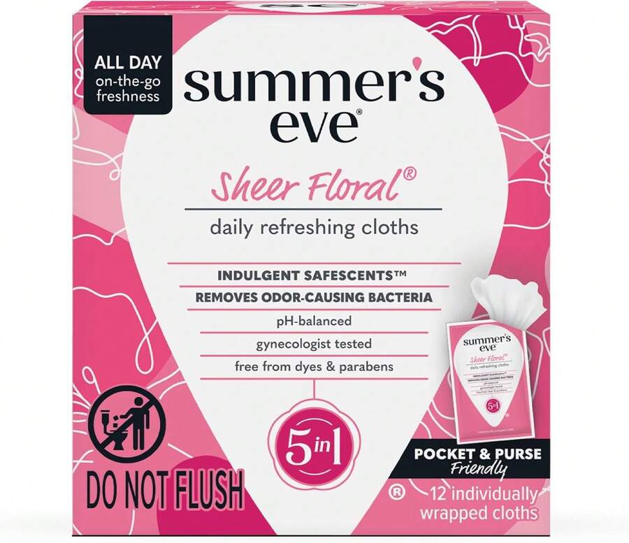 Summer'S Eve, Ultimate Odor Control, Daily Feminine Wipes With Boric Acid, Removes Odor, On-The-Go Body Wipes With PH Balance, 12 Ct - Hoa - Xem 1