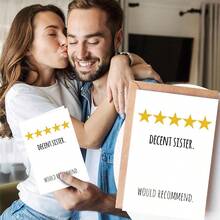 Humorous Sister Birthday Card With 5-Star Rating System - "Decent Sister. Would Recommend." Funny Greeting Card For Sisters, Friends, Family - Perfect For Birthday Celebrations & Gifts, Funny Birthday Cards - Multicolor - View 7