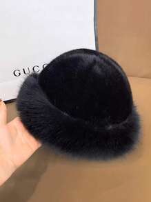 1 pièce Chapeau seau en peluche d'hiver pour femme, chapeau épais à la mode pour femme, chapeau d'hiver chaud, peut être assorti avec un manteau en laine, tenues d'hiver