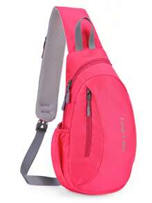 1 pieza Mochila de nailon, bolsa deportiva y de ocio para exteriores, bolsa de pecho para ciclismo, riñonera multiusos de gran capacidad y peso ligero, bolsa de mensajero impermeable para viajes