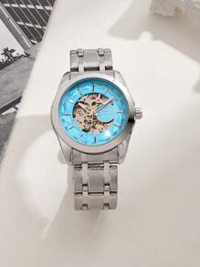 CASIRUI 1pc Automatic Mechanical Stainless Steel Watch Band Men's Watch, Luxurious CASIRUI