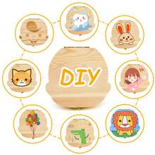 1pc Wooden Baby Teeth Box, Flip-Cover Style Tooth Fairy Box, Infant Tooth Collection Container For Boys And Girls