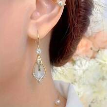 1 Paar elegante geometrische Diamant-Anhänger Ohrringe für Damen, geeignet für den täglichen Gebrauch, Partys, Feste und formelle Anlässe