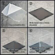 1pc Acrylic Display Case, Various Sizes, Plastic Assembly Dustproof Display Box With Matte Black Base, Suitable For Action Figures, Collectibles, Statues, Models