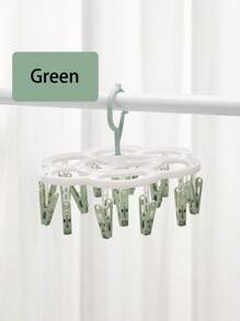 1/3pcs 16 Clips Portable Socks Cloth Hanger Rack Clothespin Folding Multifunctional Wardrobe Storage Cloth Hangers Plastic Drying Racks