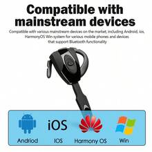 可充电无线耳机 - 带麦克风的商务耳机，兼容汽车驾驶、运动和免提使用的耳机，无线运动耳机 - 防汗、持久电池、清晰音质、通用手机、电脑和平板电脑兼容性 - 非常适合健身、跑步、骑自行车、驾驶和户外活动，圣诞节/感恩节礼物 - 黑色 - 查看 7