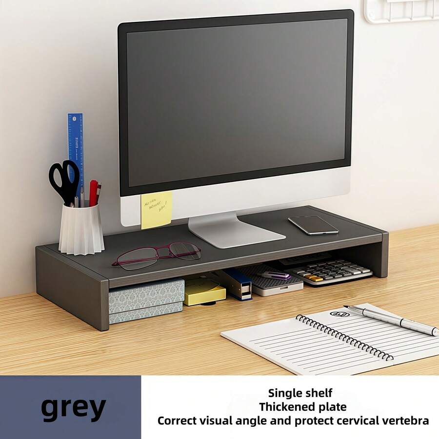 1 件符合人体工程学的桌面安装显示器支架 - 办公桌收纳架、日常使用储物架、工作时不再颈部疲劳、学校用品、返校 - 查看 1