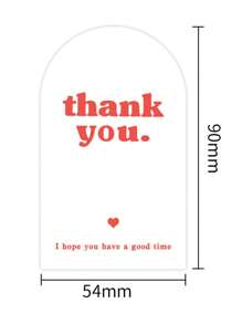 50pcs Thank You Stickers For Rectangular Gift Wrapping Airplane Box Sealing Stickers Black White Pink Gift Packaging Stickers