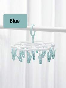 1/3pcs 16 Clips Portable Socks Cloth Hanger Rack Clothespin Folding Multifunctional Wardrobe Storage Cloth Hangers Plastic Drying Racks