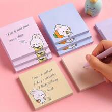 1 set/4 paquetes, 80 piezas/paquete, Notas adhesivas en colores pastel, Notas adhesivas para la escuela, la oficina, el diario, artículos de papelería coreanos kawaii, diseño lindo, útiles escolares, ilustración interesante, apariencia estética, diseño compacto, papel de alta calidad, adecuado para amantes de los diarios