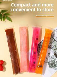 50/100 Stück Eiscremetüten für Gemüse, Fruchtsaft, Fruchtpüree, Speiseeis und Fruchteis, Aufbewahrungstüten die bei niedrigen Temperaturen versiegelt werden können, selbstgemachte Eistüten und Lebensmittelverpackungstüten, Party Küchen Geschenktüten, Wegwerfbare Lutscher-Kühlpacks, zerkleinerte Eiswürfel-Kühlpacks, selbstversiegelnde transparente Lutscher-Kühlpacks
