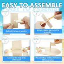 1/3/6pcs DIY Wooden Sailboat Craft Kits - Manufactured Wood, Rubber Band Powered, No Feathers, Electricity-Free Handmade Decoration Model Boats, Paddle Boats Paint And Decorate For Projects, Make Your Own Sailboat Craft