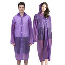 1 Piece Thick Waterproof EVA Hiking Raincoat, Multifunctional Unisex Transparent Rainwear For Camping, Hiking & Outdoor Activities